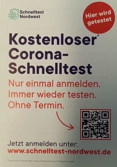 Flyer Corona-Schnelltest Lathen Rathaus