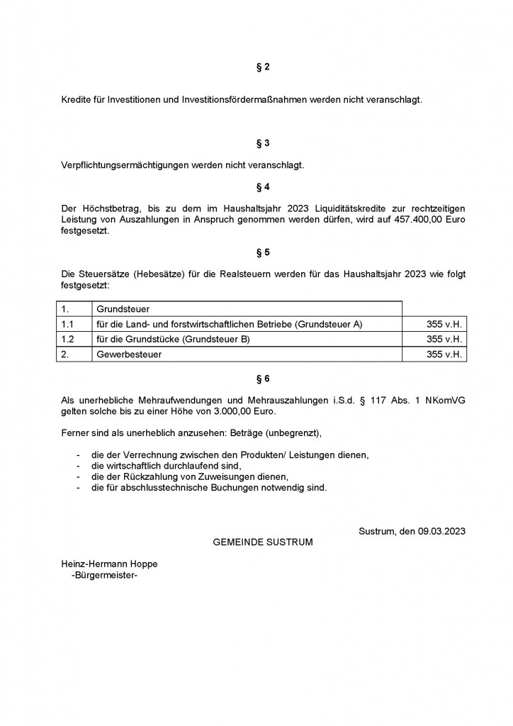 HHS Gemeinde Sustrum 2023 - Bekanntmachungen_Seite_2