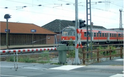 Gleisbauarbeiten an den Bahnübergängen