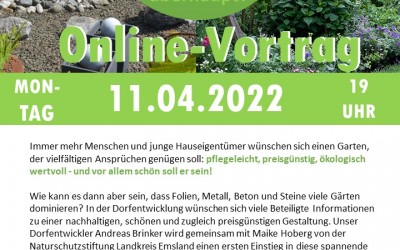 Online-Vortrag „nachhaltige und pflegeleichte Gartengestaltung“