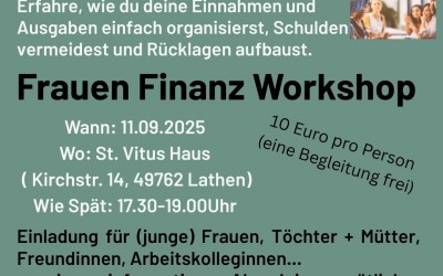 Frauen Finanz Workshop am 11.09.2025
