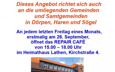 Lathen bekommt ein REPAIR CAFÈ !