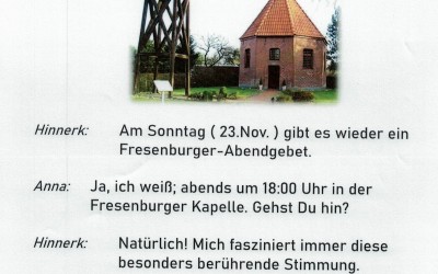Abendgebet in der Fresenburger Kapelle