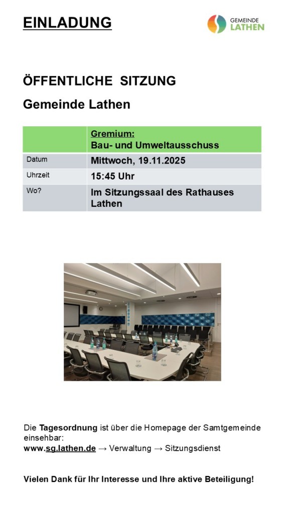 Öffentliche Sitz Gemeinde Lathen November