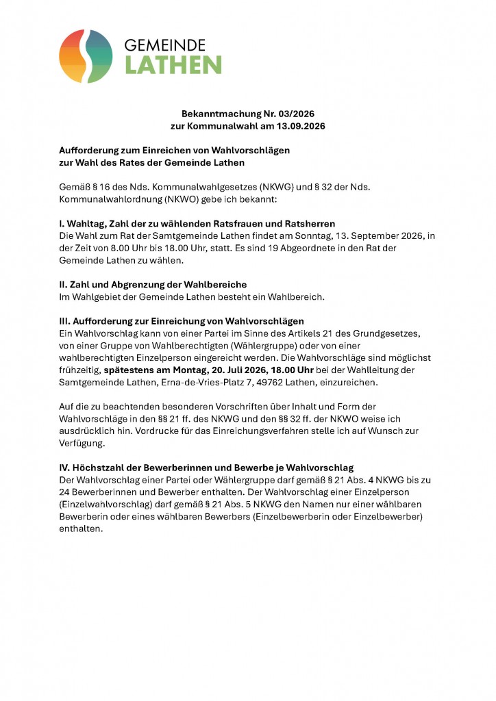 20260130_D_Bekanntmachung 03_2026_Aufforderung Einreichung Wahlvorschläge_GL_Seite_1