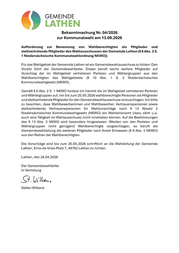 20260428_D_Bekanntmachung 04_2026_Aufforderung Benennung Mitglieder Wahlausschuss_GL