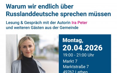 DEUTSCH GENUG? – Identität, Geschichte, Teilhabe: Eine Lesung mit Ira Peter mit Diskussionsrunde