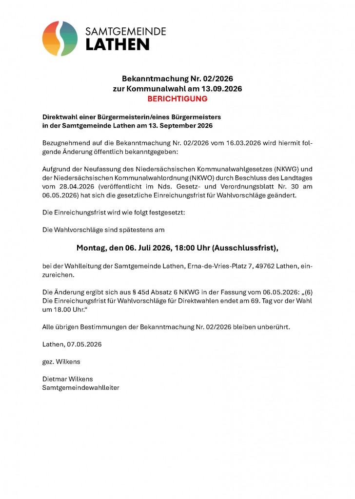 20260130_D_Bekanntmachung 02_2026_Direktwahl Samtgemeindebürgermeister - BERICHTIGUNG