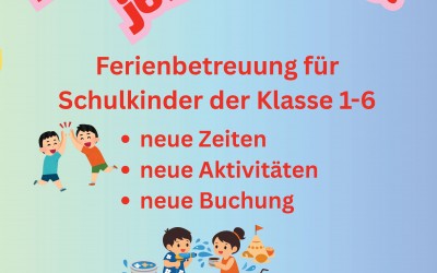 Ferienbetreuung – Jetzt online buchen!