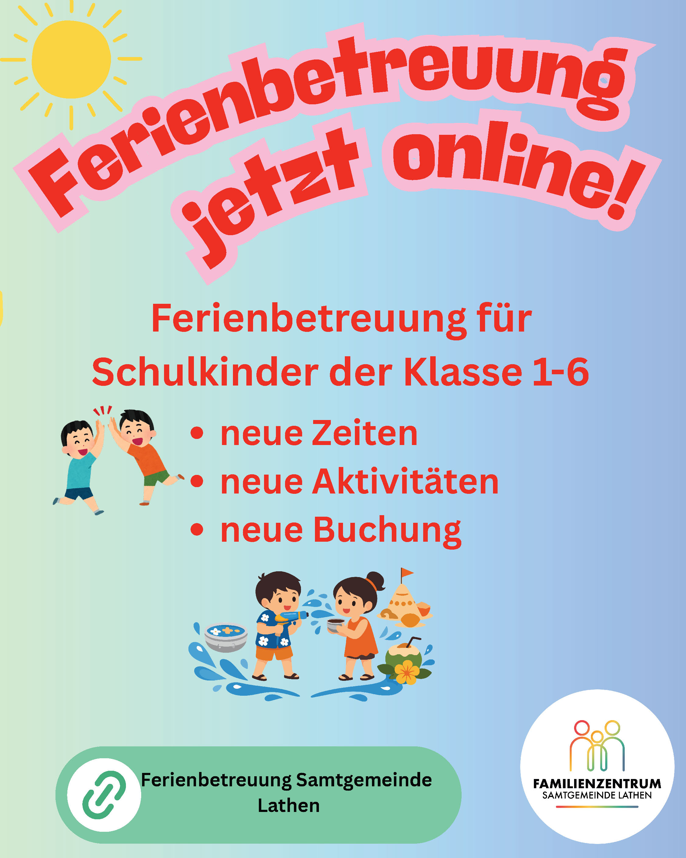 Ferienbetreuung – Jetzt online buchen!