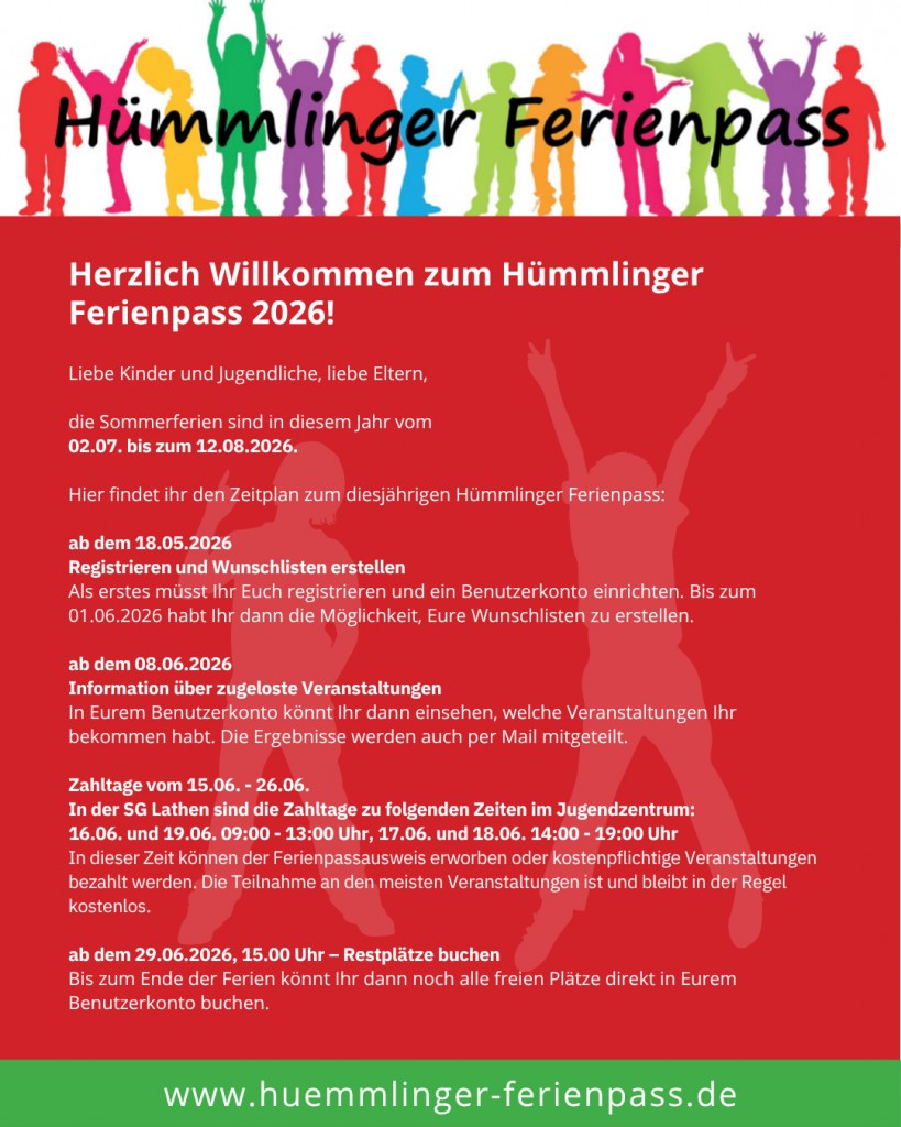 Flyer Hümmlinger Ferienpass 2026 - 1