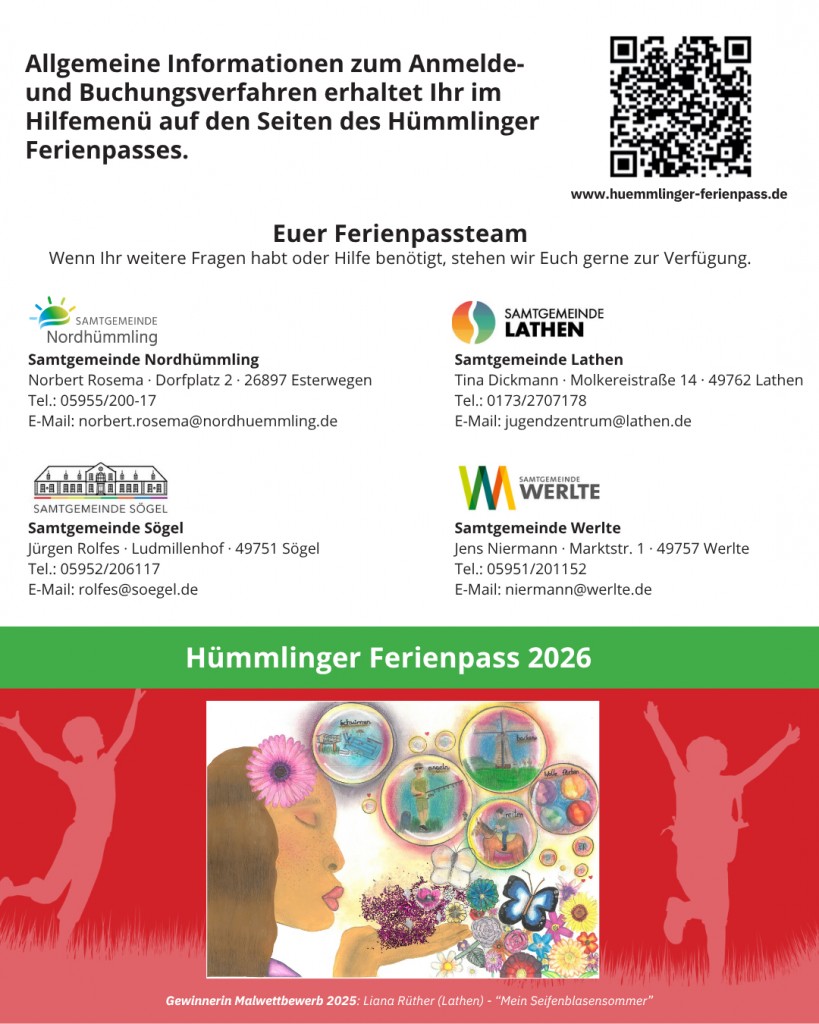Flyer Hümmlinger Ferienpass 2026 - 2