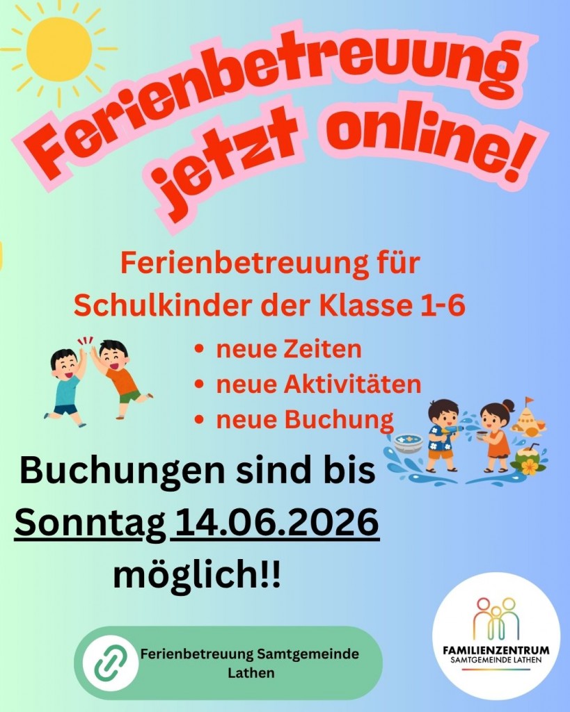 Flyer Ferienbetreuung Sommerferien 2026