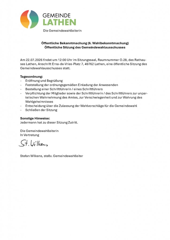 20260714_D_Bekanntmachung 06_2026_Einladung Sitzung GWA