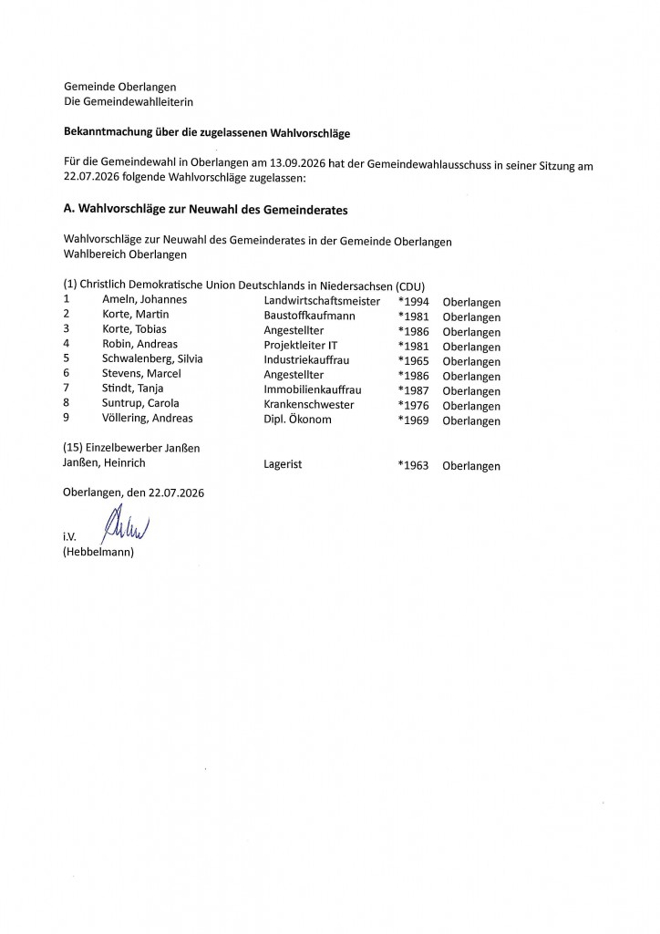 20260724_Wahlbekanntmachung Oberlangen