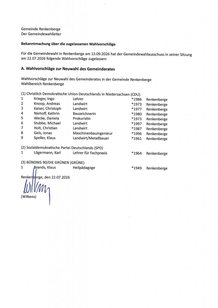 20260724_Wahlbekanntmachung Renkenberge