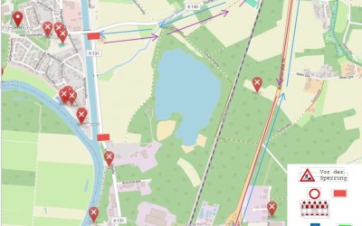 Vollsperrung der K131 (Lathener Straße) in Fresenburg