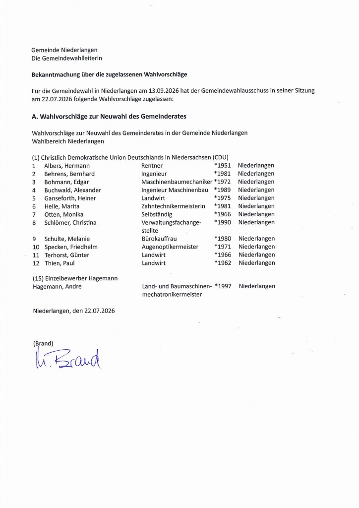 20260803_Wahlbekanntmachung Niederlangen