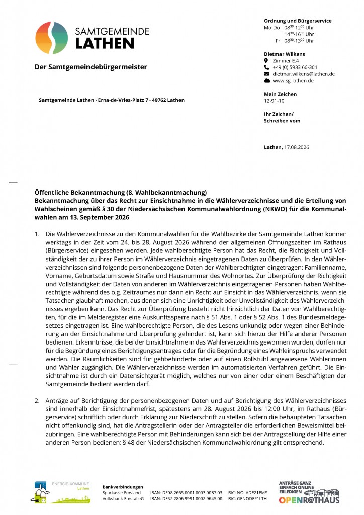 20260817_D_Bekanntmachung 08_2026_Einsichtnahme Wählerverzeichnis_Seite_1