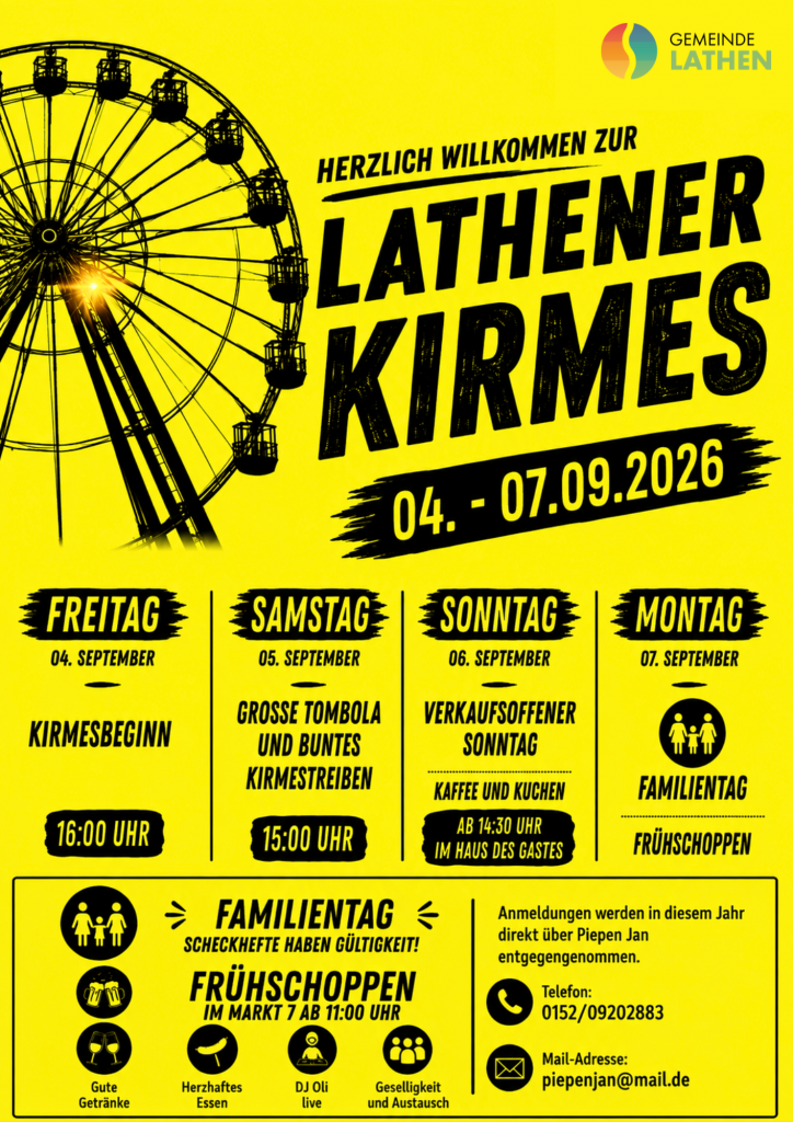 Lathener Kirmes Plakat 2026