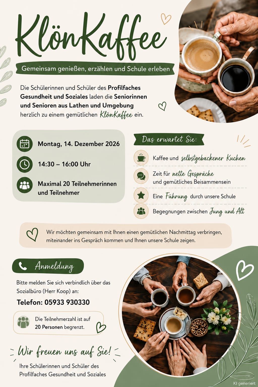 Klön Kaffee in der Erna-de-Vries-Schule am 14.12.2026