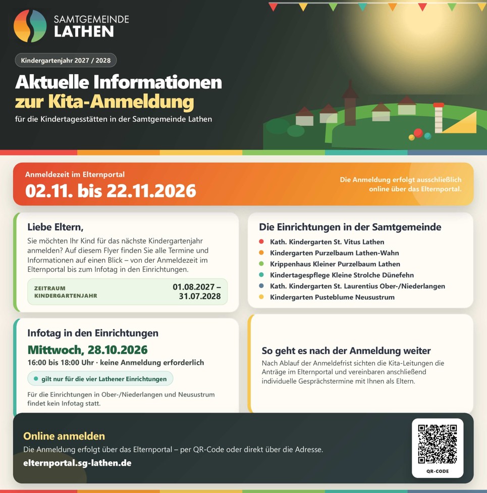 Information zur Kita-Anmeldung für das Kindergartenjahr 2027/2028